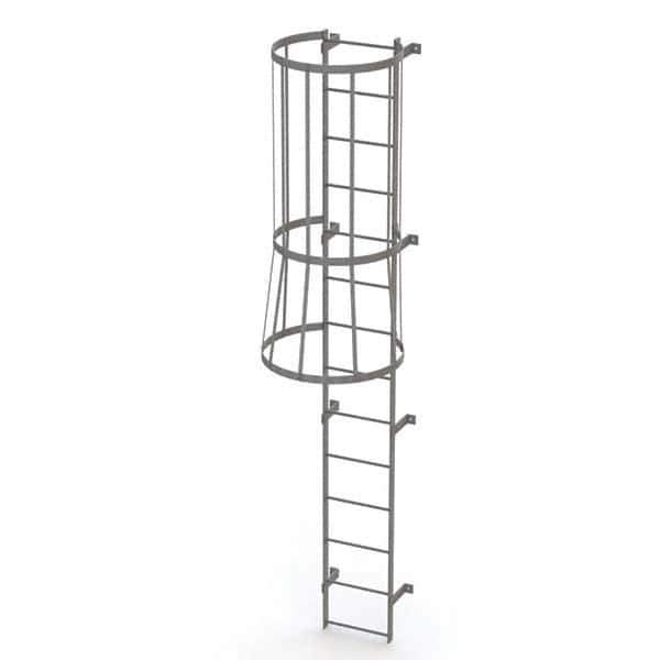 TRI-ARC - Rolling & Wall Mounted Ladders & Platforms Type: Fixed Ladder Style: Safety Cage - Exact Tool & Supply