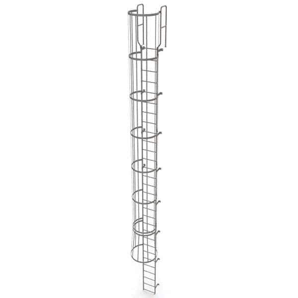 TRI-ARC - Rolling & Wall Mounted Ladders & Platforms Type: Fixed Ladder Style: Safety Cage - Exact Tool & Supply
