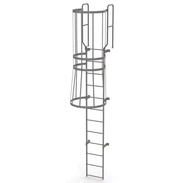 TRI-ARC - Rolling & Wall Mounted Ladders & Platforms Type: Fixed Ladder Style: Safety Cage - Exact Tool & Supply