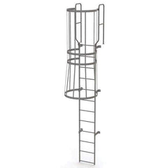 TRI-ARC - Rolling & Wall Mounted Ladders & Platforms Type: Fixed Ladder Style: Safety Cage - Exact Tool & Supply
