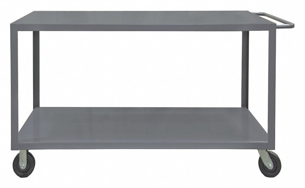 Steel Flat Handle Utility Cart, 4000 lb. Load Capacity, Number of Shelves: 2