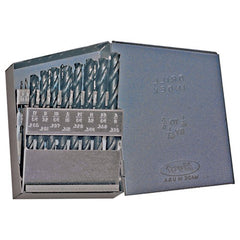 ‎1/16-3/8 RHS / RHC HSS 118 Degree Radial Point General Purpose Jobber Lengh Drill Set - Steam Oxide - Exact Tool & Supply