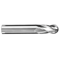 ‎1/4″ Dia. × 1/4″ Shank × 3/4″ DOC × 2-1/2″ OAL, Carbide Diamond, Spiral , 4 Flute, 30° Helix, Ballnose End Mill - Exact Tool & Supply