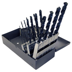 ‎1/16-1/2 RHS / RHC HSS 118 Degree Radial Point General Purpose Taper Length Drill Set - Steam Oxide - Exact Tool & Supply