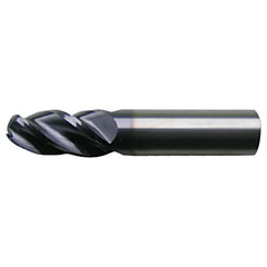 ‎1/8″ Dia. × 1/8″ Shank × 3/8″ DOC × 1-1/2″ OAL, Carbide Bright, Spiral , 4 Flute, CW Helix, Round, Ballnose End Mill - Exact Tool & Supply