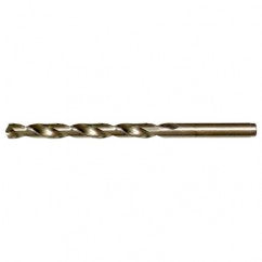 #12 RHS / RHC HSS-CO 8% (M42) 135 Degree Split Point Cobalt Heavy Duty Jobber Length Drill - Straw / Gold Oxide - Exact Tool & Supply
