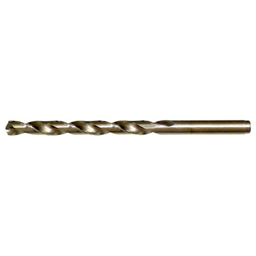 7.50mm RHS / RHC HSS-CO 8% (M42) 135 Degree Split Point Cobalt Heavy Duty Jobber Length Drill - Straw / Gold Oxide - Exact Tool & Supply