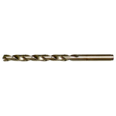 7.50mm RHS / RHC HSS-CO 8% (M42) 135 Degree Split Point Cobalt Heavy Duty Jobber Length Drill - Straw / Gold Oxide - Exact Tool & Supply