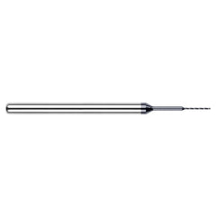 ‎0.011″ Dia. × 1/8″ Shank × 0.16″ Flute Length × 1-1/2″ OAL, 130°, AlTiN, 2xD Flute, Round Solid Carbide Drill - Exact Tool & Supply