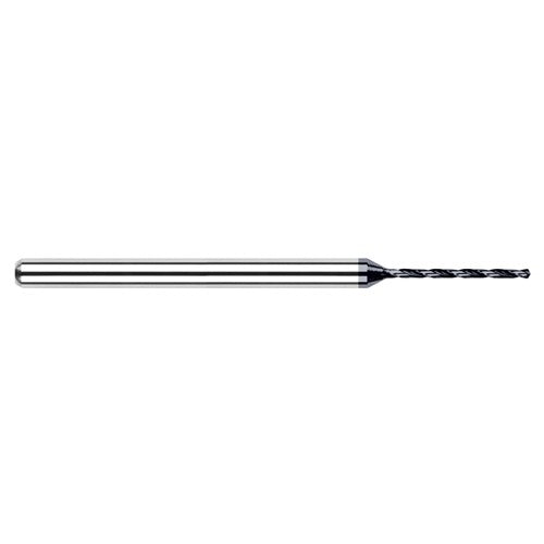‎0.037″ Dia. × 1/8″ Shank × 0.395″ Flute Length × 1-1/2″ OAL, 130°, AlTiN, 2xD Flute, Round Solid Carbide Drill - Exact Tool & Supply