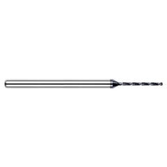‎0.037″ Dia. × 1/8″ Shank × 0.395″ Flute Length × 1-1/2″ OAL, 130°, AlTiN, 2xD Flute, Round Solid Carbide Drill - Exact Tool & Supply