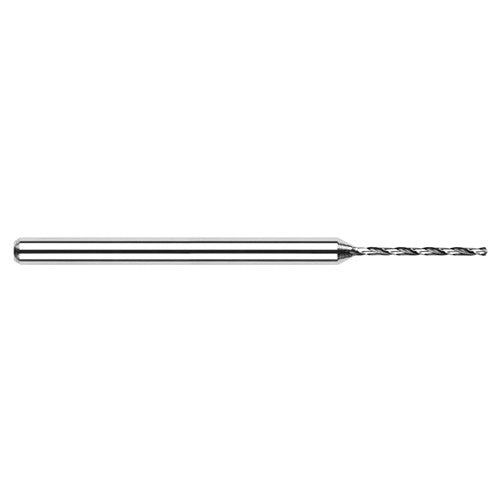 ‎0.113″ Dia. × 1/8″ Shank × 0.413″ Flute Length × 1-1/2″ OAL, 130°, Uncoated, 2xD Flute, Round Solid Carbide Drill - Exact Tool & Supply