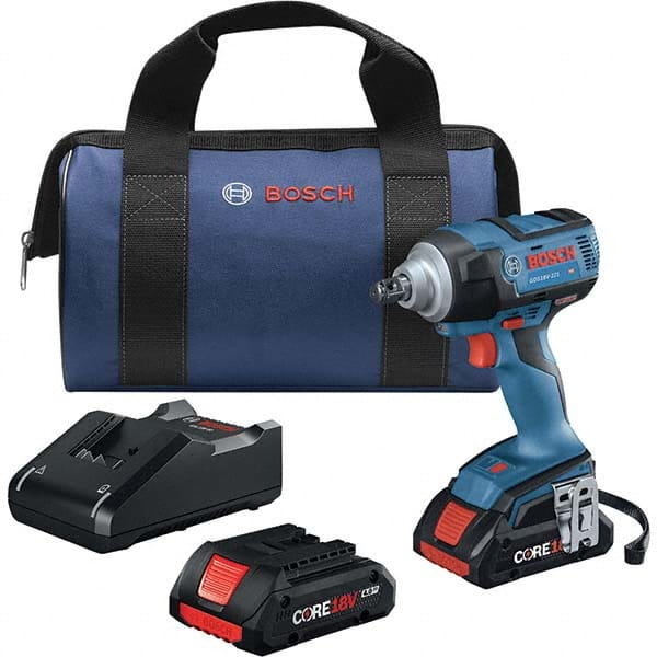 Bosch - Cordless Impact Wrenches & Ratchets Voltage: 18.0 Drive Size (Inch): 1/2 - Exact Tool & Supply