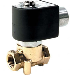 Parker - 24/60 VAC 3/8" NPT Port Brass Two-Way Direct Acting Solenoid Valve - Exact Tool & Supply