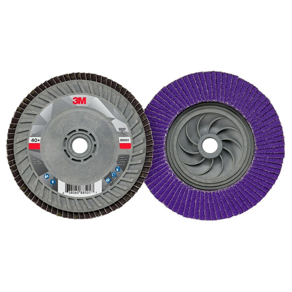 3M - Flap Discs; Abrasive Type: Coated ; Flap Disc Type: Type 29 ; Disc Diameter (Inch): 5 ; Abrasive Material: Ceramic ; Grit: 40 ; Attaching System: Threaded Hole - Exact Tool & Supply