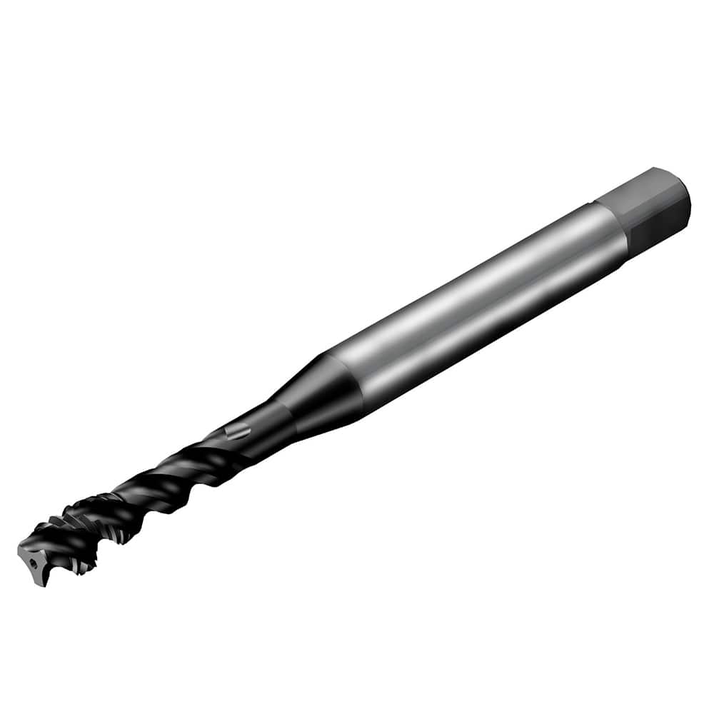 Sandvik Coromant - Spiral Flute Taps; Thread Size (mm): M6x1.00 ; Chamfer: Semi-Bottoming ; Class of Fit: 6HX ; Number of Flutes: 3 ; Material: HSS-E-PM ; Finish/Coating: TiAlN - Exact Tool & Supply