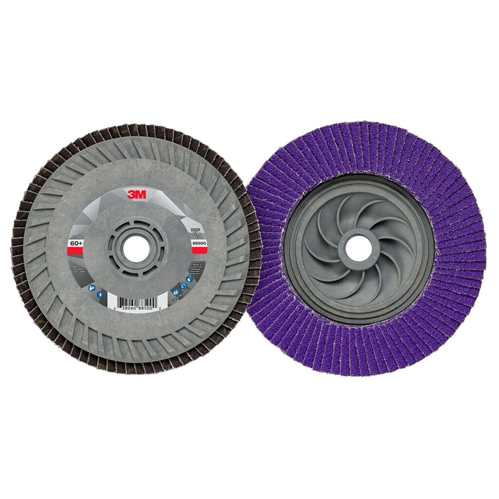 3M - Flap Discs; Abrasive Type: Coated ; Flap Disc Type: Type 29 ; Disc Diameter (Inch): 5 ; Abrasive Material: Ceramic ; Grit: 60 ; Attaching System: Threaded Hole - Exact Tool & Supply