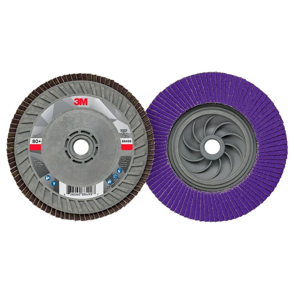 3M - Flap Discs; Abrasive Type: Coated ; Flap Disc Type: Type 29 ; Disc Diameter (Inch): 5 ; Abrasive Material: Ceramic ; Grit: 80 ; Attaching System: Threaded Hole - Exact Tool & Supply