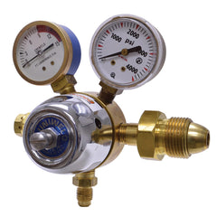 Made in USA - 1/4 NPT 44239 psi Nitrogen Rubber, Brass Regulator with Gauge - Exact Tool & Supply