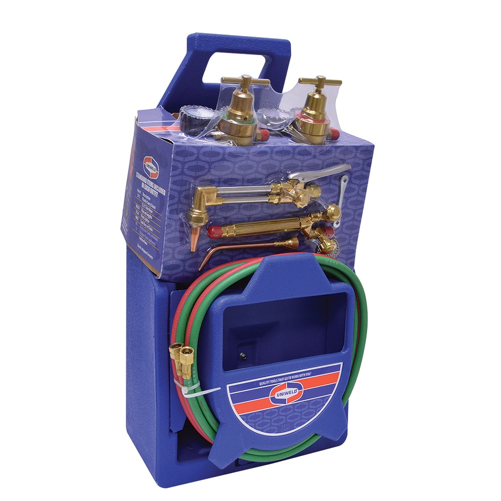 Made in USA - Oxygen/Acetylene Torch Kits; Type: Oxyacetylene ; Maximum Cutting: 2 (Inch); Welding Capacity: 1-1/4 (Inch); Maximum Heating Capacity: 5600?F ; Contents: Welding Handle WH250; Cutting Attachment CA250; Oxygen Regulator RSOB; Fuel Gas Regula - Exact Tool & Supply