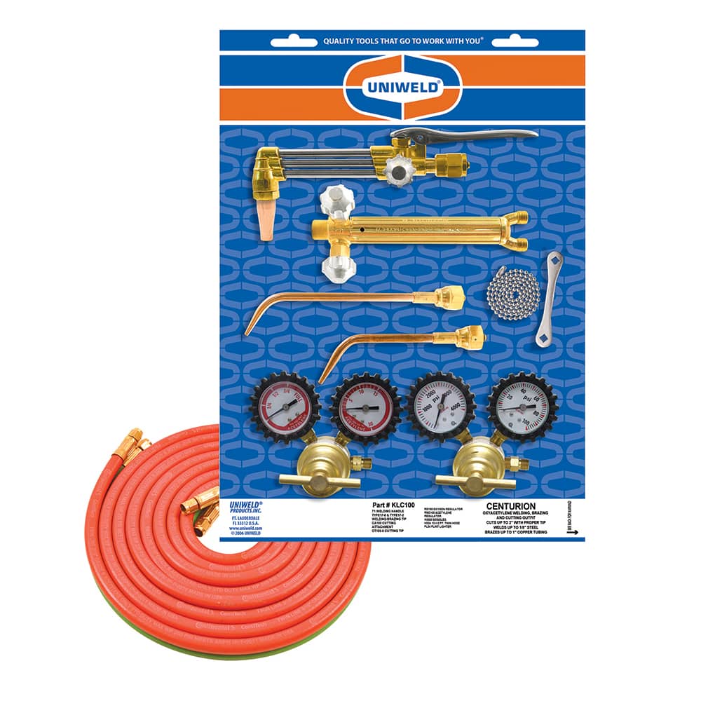 Made in USA - Oxygen/Acetylene Torch Kits; Type: Oxyacetylene; Hydrogen; MAP//Pro; Propane; Natural Gas ; Maximum Cutting: 2 (Inch); Welding Capacity: 1/4 (Inch); Maximum Heating Capacity: 5600?F ; Contents: Welding Handle 71; Cutting Attachment CA100; O - Exact Tool & Supply