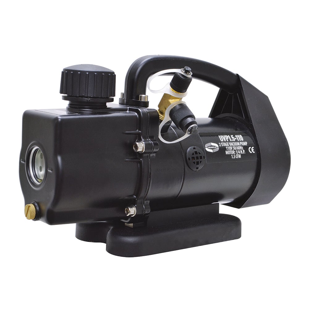 Value Collection - Rotary Vane-Type Vacuum Pumps; Horsepower: 1/4 ; Voltage: 110 to 120 ; Cubic Feet per Minute: 1.50 ; Length (Decimal Inch): 10.2300 ; Width (Decimal Inch): 3.5000 ; Height (Inch): 6.4 - Exact Tool & Supply