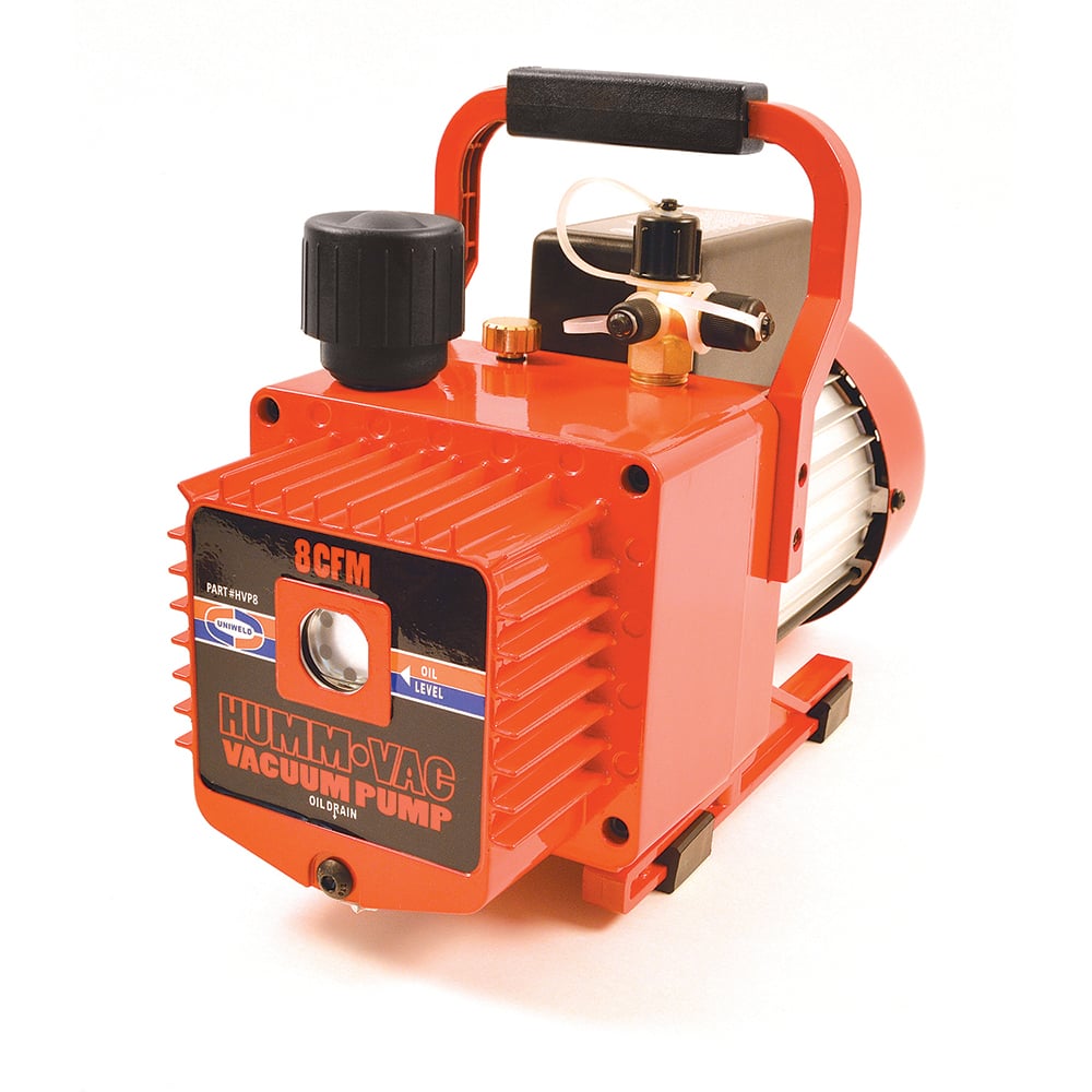 Value Collection - Rotary Vane-Type Vacuum Pumps; Horsepower: 3/4 ; Voltage: 100-110/200-240; 100-115/208-230 ; Cubic Feet per Minute: 8.00 ; Length (Decimal Inch): 14.6000 ; Width (Decimal Inch): 7.0000 ; Height (Inch): 10.75 - Exact Tool & Supply