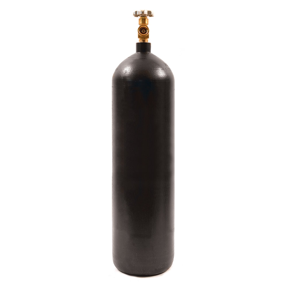 Made in USA - Oxygen/Acetylene Torch Accessories; Type: Nitrogen Tank ; Gas Type: Nitrogen ; Diameter (Inch): 7 ; Container Size: 60 Cu. Ft. ; CGA Inlet Connection: 580 ; Color: Black - Exact Tool & Supply