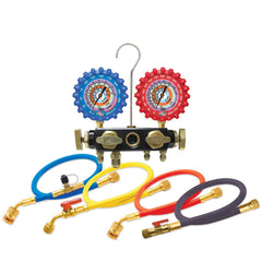 Made in USA - Manifolds; Inlet Size: 3/8" ; Outlet Size: 3/8" ; Number of Inlet Ports: 4 ; Number Of Outlet Ports: 4 ; Width (Decimal Inch): 0.3750 ; Overall Length (Inch): 12.5 - Exact Tool & Supply