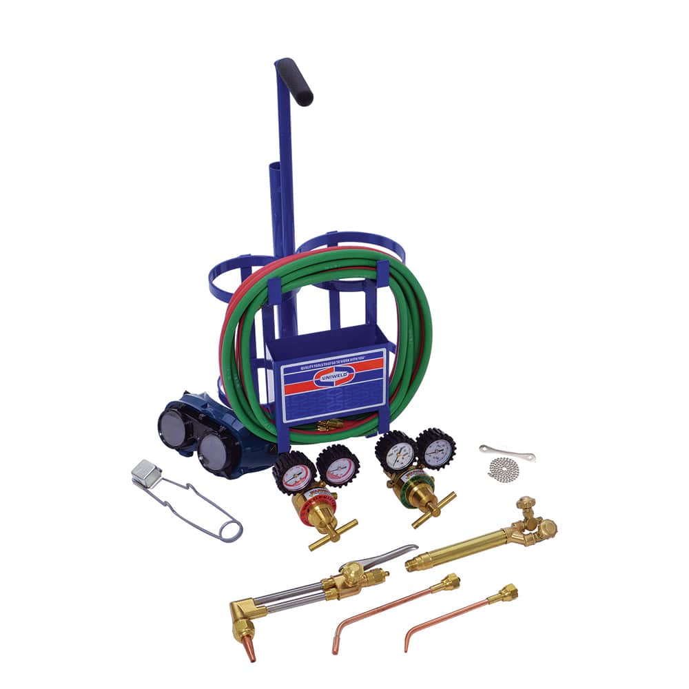 Made in USA - Oxygen/Acetylene Torch Kits; Type: Oxyacetylene; Hydrogen; MAP//Pro; Propane; Natural Gas ; Maximum Cutting: 2 (Inch); Welding Capacity: 1-1/4 (Inch); Maximum Heating Capacity: 5600?F ; Contents: Welding Handle WH550; Cutting Attachment CA5 - Exact Tool & Supply