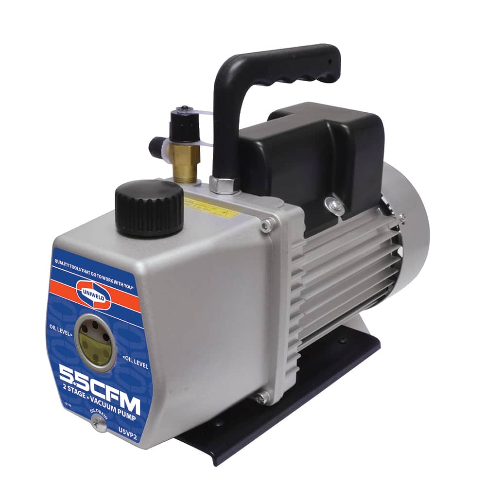 Value Collection - Rotary Vane-Type Vacuum Pumps; Horsepower: 1/2 ; Voltage: 100-110/200-240; 100-115/208-230 ; Cubic Feet per Minute: 5.50 ; Length (Decimal Inch): 12.5000 ; Width (Decimal Inch): 4.0000 ; Height (Inch): 9.5 - Exact Tool & Supply