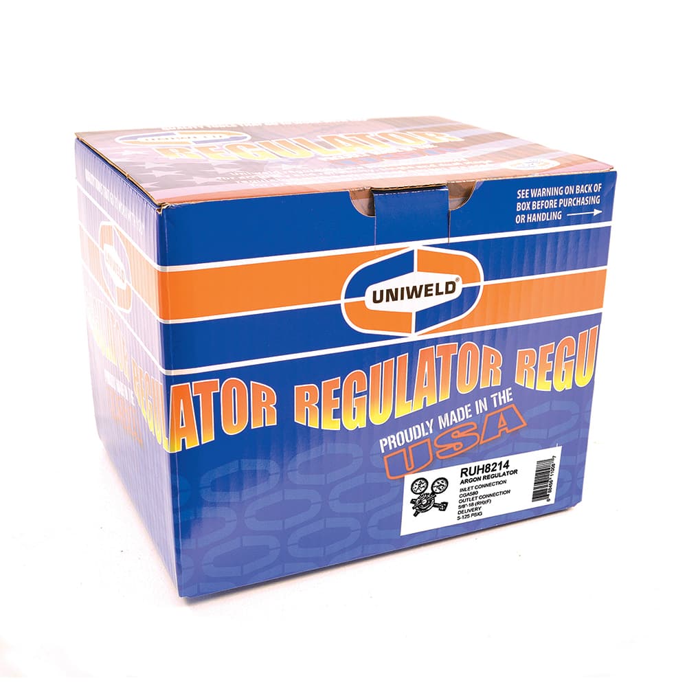 Made in USA - Welding Regulators; Gas Type: Argon ; CGA Inlet Connection: 580 ; Fitting Type: 18 (RH) ; Maximum Pressure (psi): 4000.00 ; Thread Size: 18 ; Rotation: Clockwise - Exact Tool & Supply