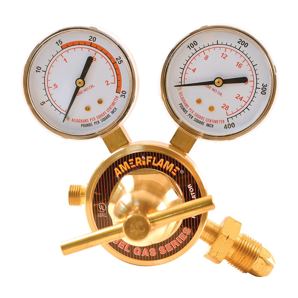 Value Collection - Welding Regulators; Gas Type: Acetylene ; CGA Inlet Connection: 510 ; Fitting Type: Male ; Maximum Pressure (psi): 400.00 ; Thread Size: 18 ; Rotation: Clockwise - Exact Tool & Supply