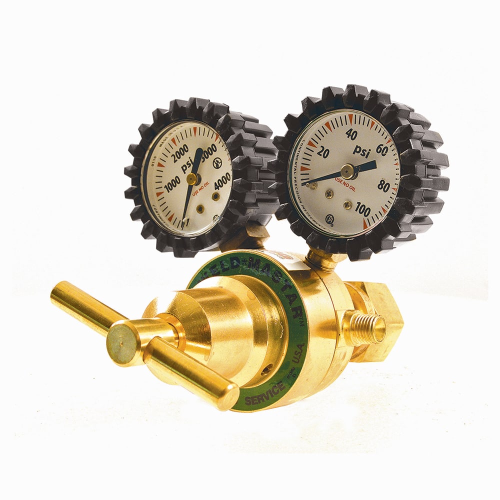 Made in USA - Welding Regulators; Gas Type: Oxygen ; CGA Inlet Connection: 540 ; Fitting Type: A; Male ; Maximum Pressure (psi): 4000.00 ; Thread Size: ?A? 24 (RH) ; Rotation: Clockwise - Exact Tool & Supply