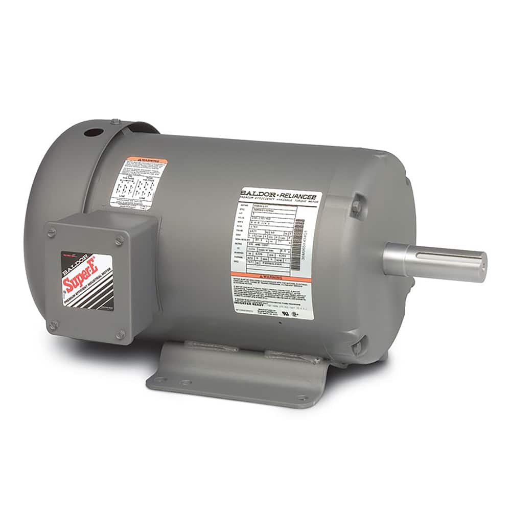 Baldor Reliance - Industrial Electric AC/DC Motors; Motor Type: Three Phase ; Type of Enclosure: TEFC ; Horsepower: 3 ; Thermal Protection Rating: None ; Name Plate RPMs: 1800 ; Voltage: 208-230/460 - Exact Tool & Supply