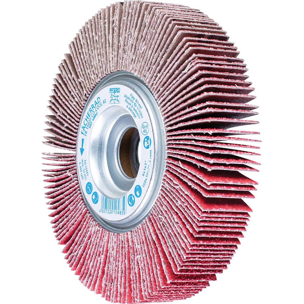 PFERD - Unmounted Flap Wheels; Abrasive Type: Coated ; Outside Diameter (Inch): 6 ; Face Width (Inch): 1 ; Center Hole Size (Inch): 1 ; Abrasive Material: Ceramic Oxide ; Grit: 40 - Exact Tool & Supply