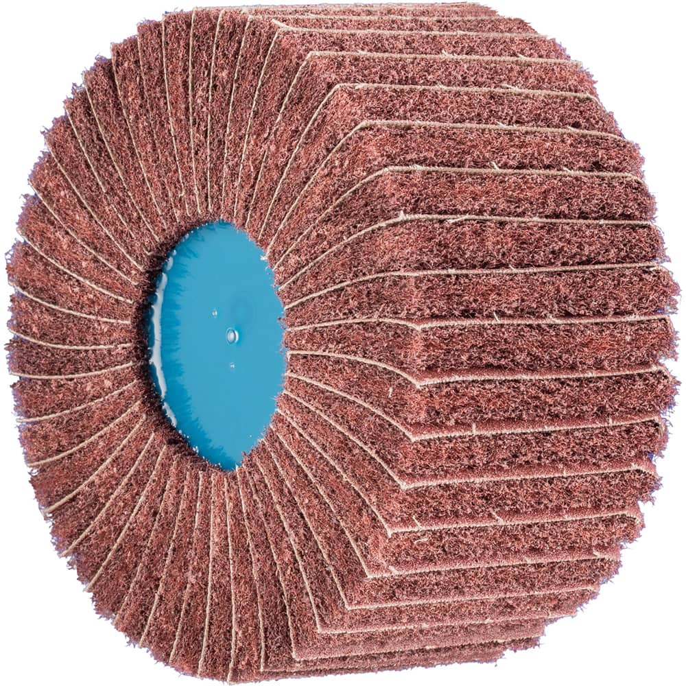 PFERD - Unmounted Flap Wheels; Abrasive Type: Non-Woven ; Outside Diameter (Inch): 4 ; Face Width (Inch): 2 ; Center Hole Thread Size: 5/8-11 ; Abrasive Material: Aluminum Oxide ; Grit: 180 - Exact Tool & Supply