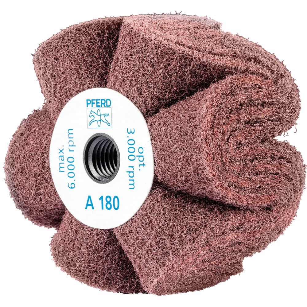 PFERD - Unmounted Flap Wheels; Abrasive Type: Non-Woven ; Outside Diameter (Inch): 4 ; Face Width (Inch): 2 ; Center Hole Thread Size: 5/8-11 ; Abrasive Material: Aluminum Oxide ; Grit: 180 - Exact Tool & Supply