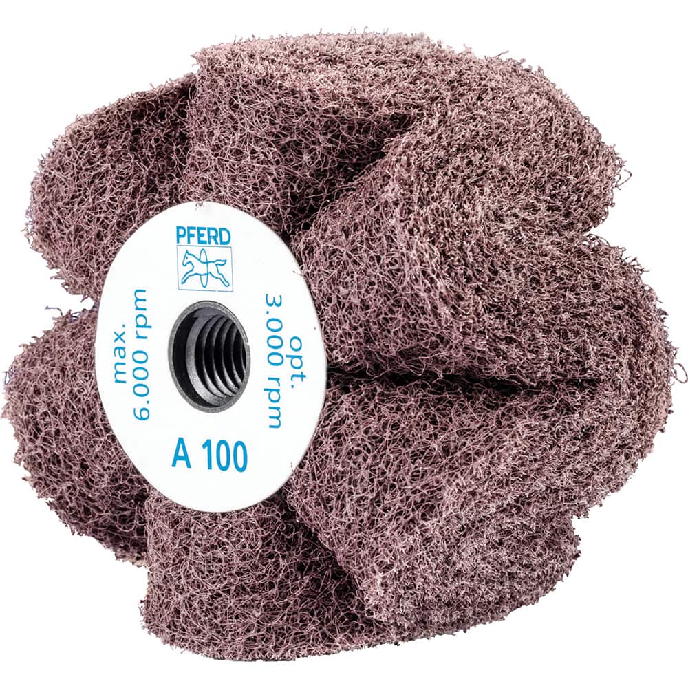 PFERD - Unmounted Flap Wheels; Abrasive Type: Non-Woven ; Outside Diameter (Inch): 4 ; Face Width (Inch): 2 ; Center Hole Thread Size: 5/8-11 ; Abrasive Material: Aluminum Oxide ; Grit: 100 - Exact Tool & Supply