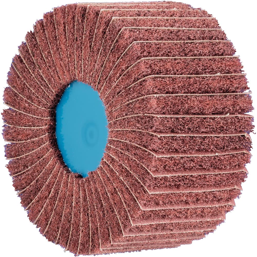 PFERD - Unmounted Flap Wheels; Abrasive Type: Non-Woven ; Outside Diameter (Inch): 4 ; Face Width (Inch): 4 ; Center Hole Thread Size: 5/8-11 ; Abrasive Material: Aluminum Oxide ; Grit: 180 - Exact Tool & Supply