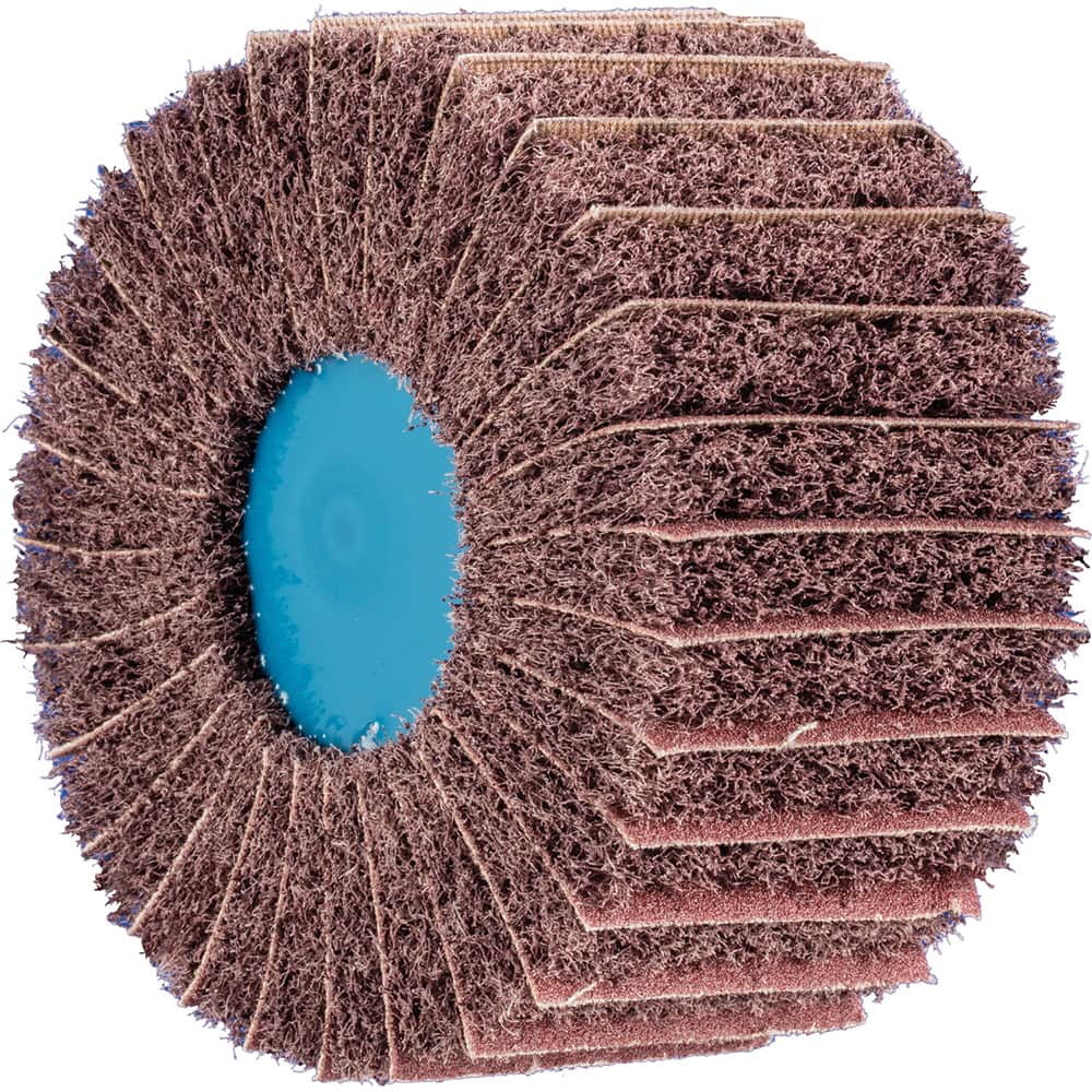 PFERD - Unmounted Flap Wheels; Abrasive Type: Non-Woven ; Outside Diameter (Inch): 4 ; Face Width (Inch): 4 ; Center Hole Thread Size: 5/8-11 ; Abrasive Material: Aluminum Oxide ; Grit: 100 - Exact Tool & Supply