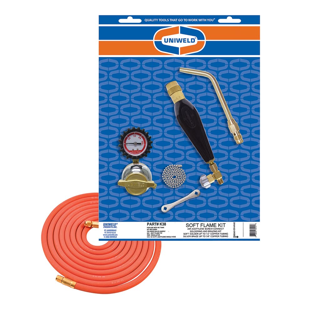 Made in USA - Propane & MAPP Torch Kits; Type: Air/Acetylene ; Fuel Type: Acetylene ; Contents: Welding Handle TH3; Fuel Gas Regulator RMC; Acetylene Tip S23 ; Contents: Welding Handle TH3; Fuel Gas Regulator RMC; Acetylene Tip S23 ; Tip Number: S23 ; PS - Exact Tool & Supply