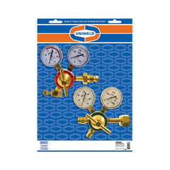 Made in USA - Welding Regulators; Gas Type: Oxy-Acetylene ; CGA Inlet Connection: 540 ; Fitting Type: B R/H ; Maximum Pressure (psi): 4000.00 ; Thread Size: 9/16-18 ; Additional Information: Oxygen Regulator MR8210; Fuel Gas Regulator MR8211 - Exact Tool & Supply