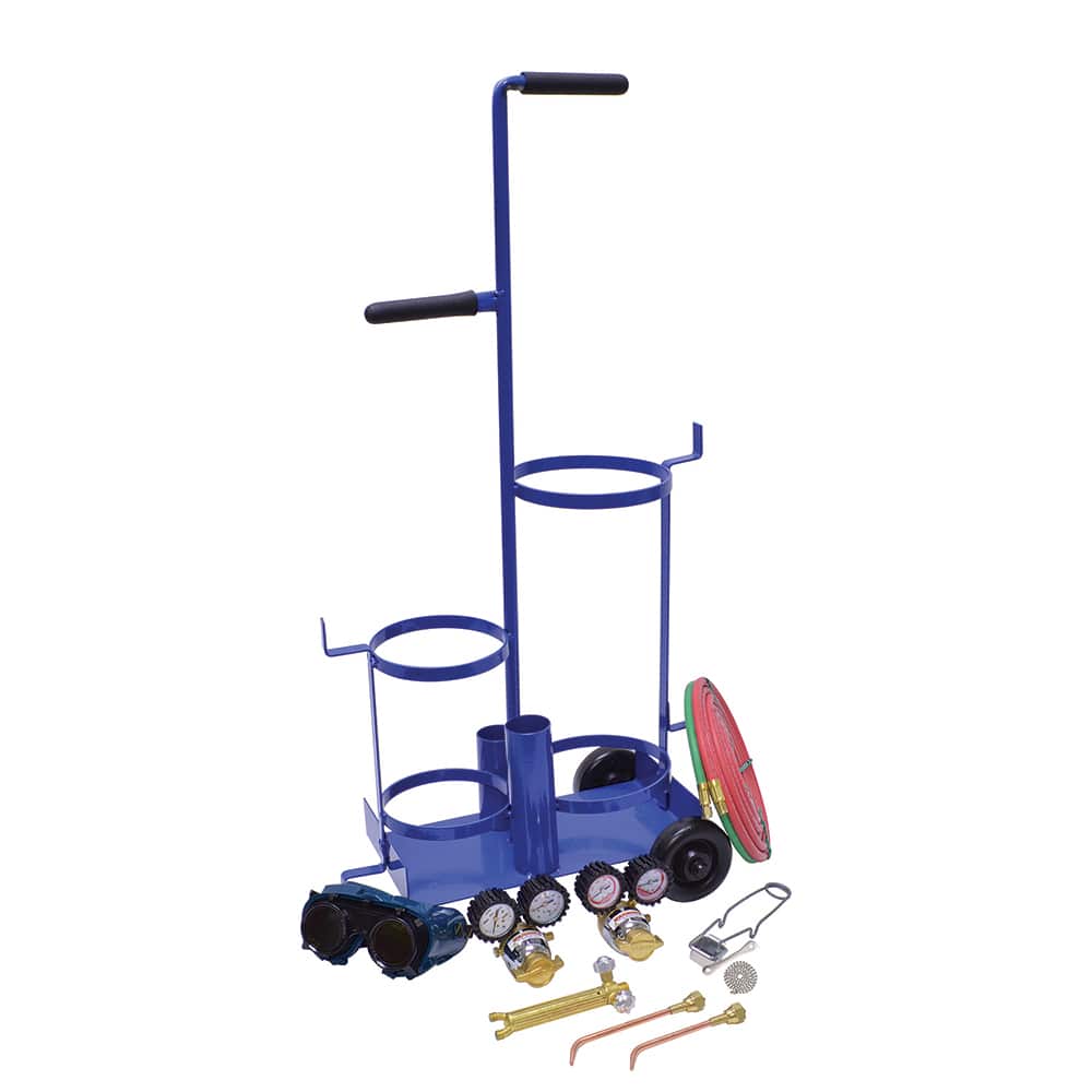 Made in USA - Oxygen/Acetylene Torch Kits; Type: Brazing & Welding Outfit ; Welding Capacity: 1/4 (Inch); Maximum Heating Capacity: 5600?F ; Contents: Welding Handle 71; Oxygen Regulator RO; Fuel Gas Regulator RB2; Welding Brazing Tip TYPE17-0; TYPE17-2; - Exact Tool & Supply