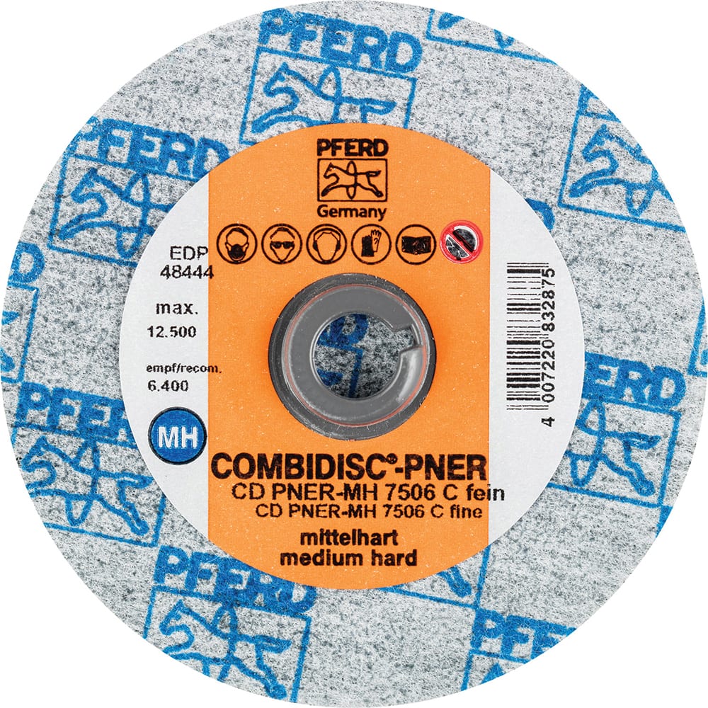 PFERD - Quick Change Discs; Disc Diameter (Inch): 3 ; Attaching System: Quick Change Type CD ; Abrasive Type: Non-Woven ; Abrasive Material: Silicon Carbide ; Grade: Fine ; Backing Material: Cloth - Exact Tool & Supply