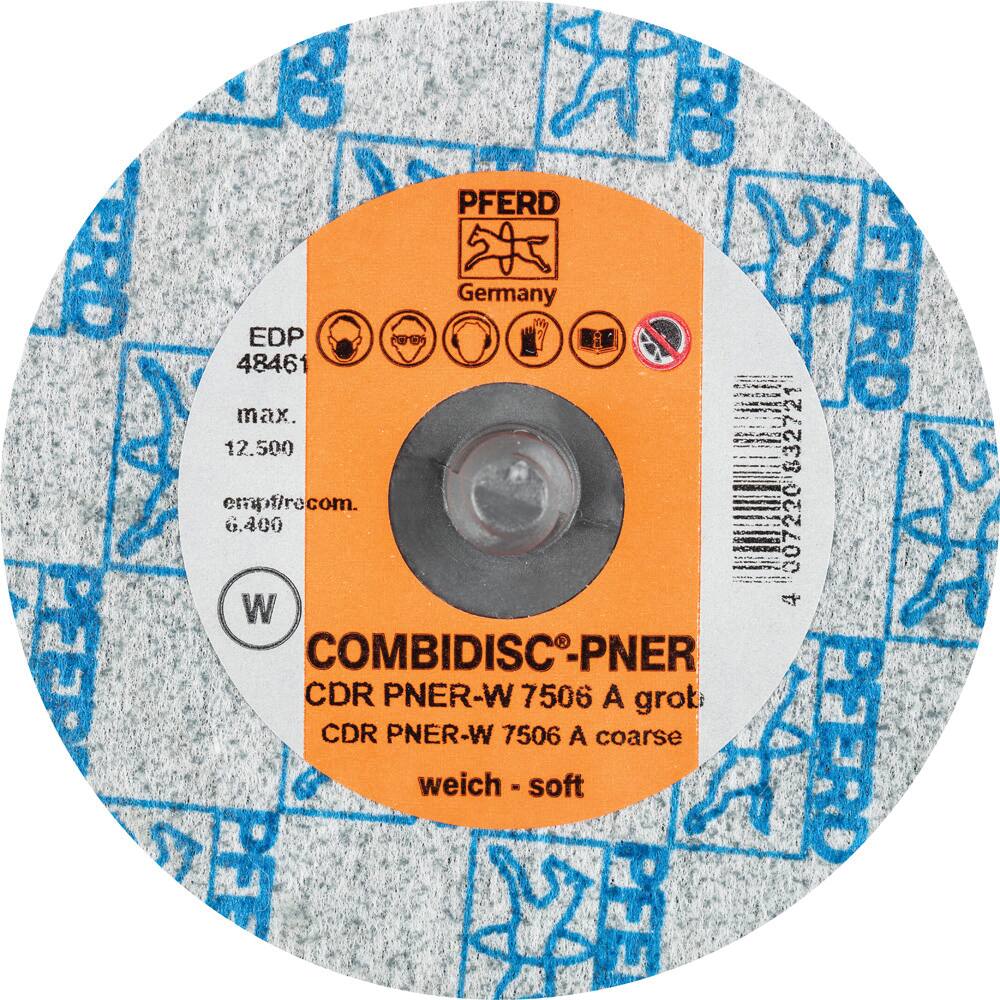 PFERD - Quick Change Discs; Disc Diameter (Inch): 3 ; Attaching System: Quick Change Type CDR ; Abrasive Type: Non-Woven ; Abrasive Material: Aluminum Oxide ; Grade: Coarse ; Backing Material: Cloth - Exact Tool & Supply