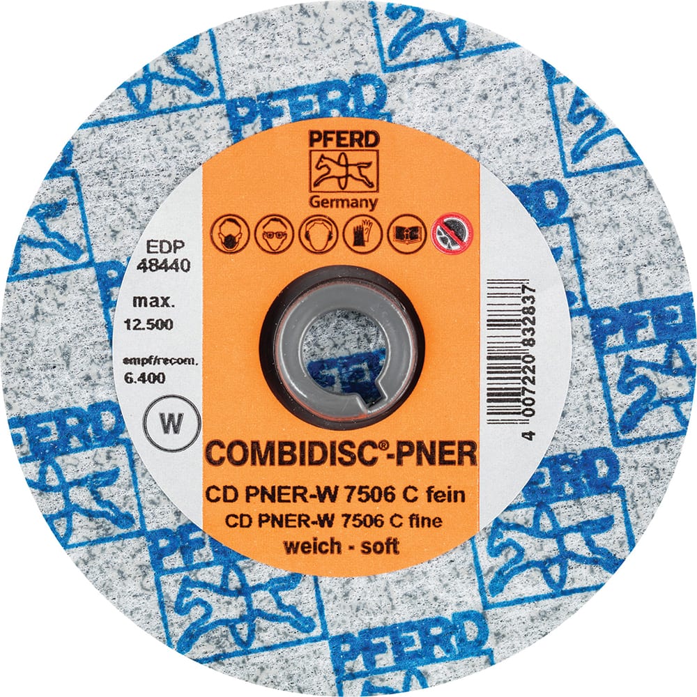 PFERD - Quick Change Discs; Disc Diameter (Inch): 3 ; Attaching System: Quick Change Type CD ; Abrasive Type: Non-Woven ; Abrasive Material: Silicon Carbide ; Grade: Fine ; Backing Material: Cloth - Exact Tool & Supply