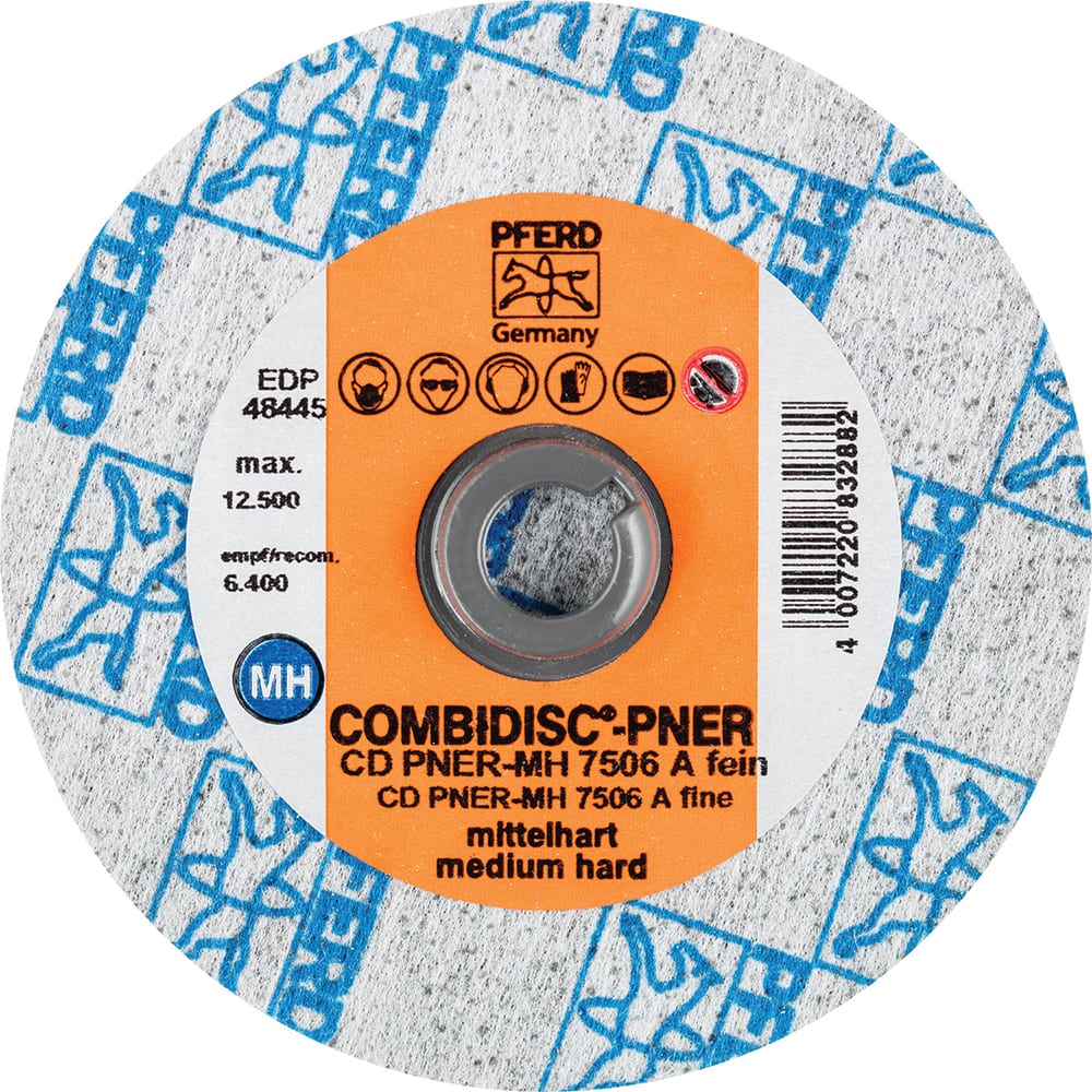 PFERD - Quick Change Discs; Disc Diameter (Inch): 3 ; Attaching System: Quick Change Type CD ; Abrasive Type: Non-Woven ; Abrasive Material: Aluminum Oxide ; Grade: Fine ; Backing Material: Cloth - Exact Tool & Supply