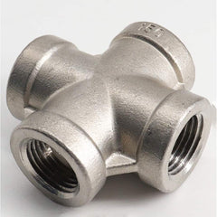 Guardian Worldwide - Stainless Steel Pipe Fittings; Type: Cross ; Fitting Size: 1/4 ; End Connections: FNPT x FNPT x FNPT x FNPT ; Material Grade: 316 ; Pressure Rating (psi): 150 - Exact Tool & Supply
