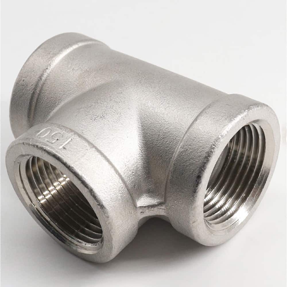 Guardian Worldwide - Stainless Steel Pipe Fittings; Type: Tee ; Fitting Size: 1/2 ; End Connections: FNPT x FNPT x FNPT ; Material Grade: 304 ; Pressure Rating (psi): 150 - Exact Tool & Supply